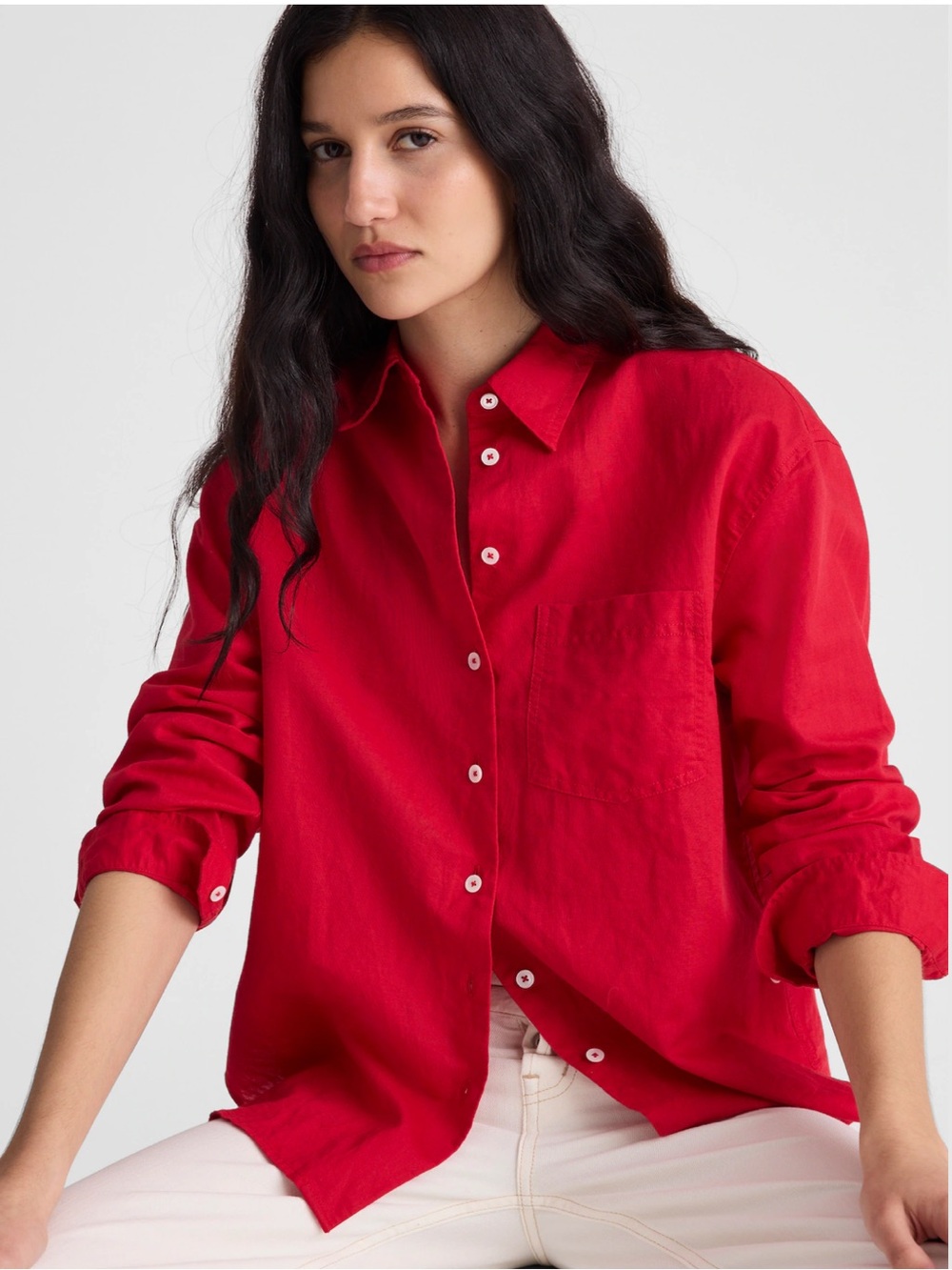 Madewell The Easy Shirt in Linen Blend
